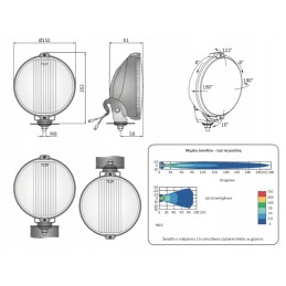Chromuotas H3 kelio žibintas Wesem HO3 17687 152mm