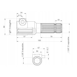 Reduktoriaus kardaninio veleno adapteris 1 3 8