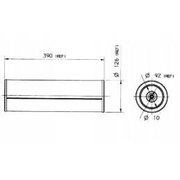 Cilindrinis hidraulinės alyvos filtras 390mm 126