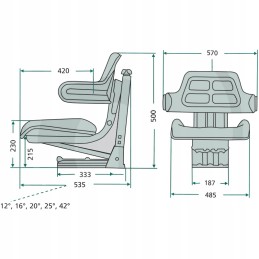 Padalinta sėdynė su porankiais ursus 330 360