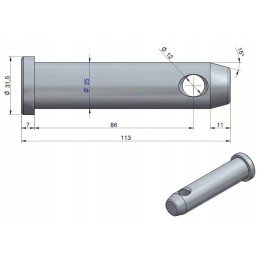 Apatinio kablio laikiklio kaištis mf original ursus