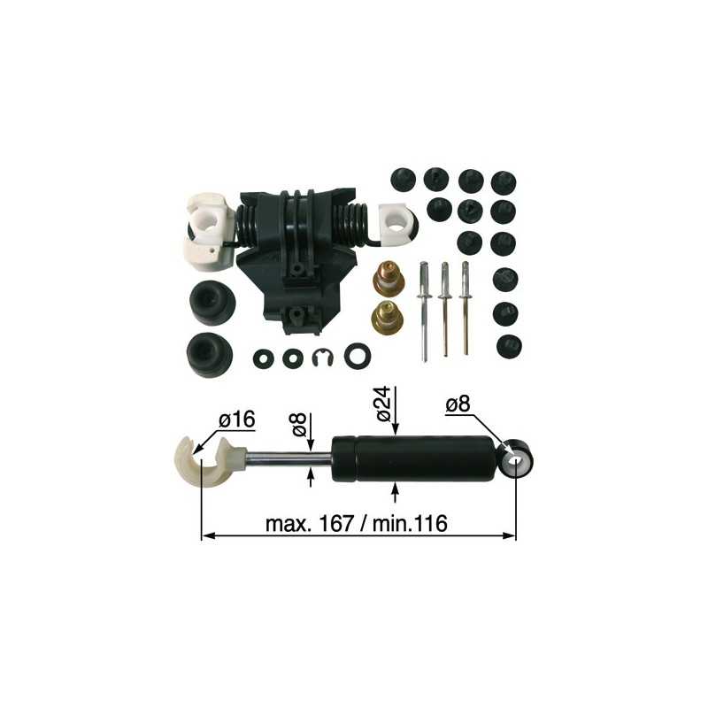 Pavara, išilginis amortizatorius, kėdžių komplektas