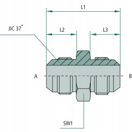 Tiesi adapterio jungtis 2x ga 7 16 m jic 450 bar