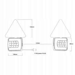 LED galinis žibintas 5 funkcijos 2x25led 12 24v 2 vnt