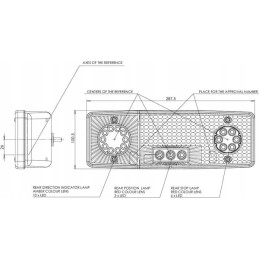 LED galinis žibintas, kairysis, stačiakampis, 12 24v