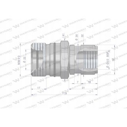 Prisukama greitoji hidraulinė jungtis, g1 2 lizdas