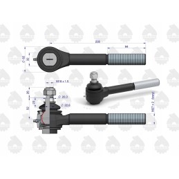 Rutulinės jungties ilgas kairysis sriegis su veržle C 385
