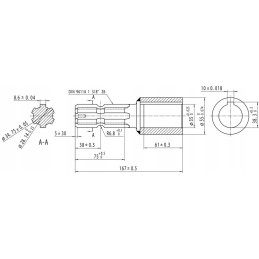 Kardaninio veleno sumažinimas vidiniu 35, 10 mm raktu