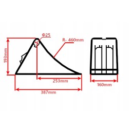 Tvirtas ratų trinkelės 160mm adr geltonas autobusas g46 lokhen