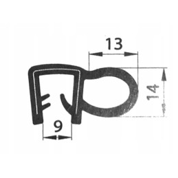 Guminis sandariklis sustiprintas 9 mm rėmo profiliu