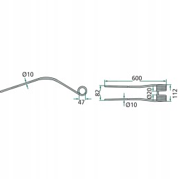 Grėblys 10x112x600mm