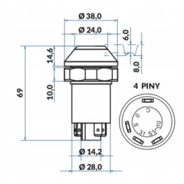 Claas antraštės jungiklio mygtukas 00125640