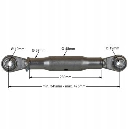Centrinė jungtis, viršutinis traukimo strypas 345 475 mm m30x3 5