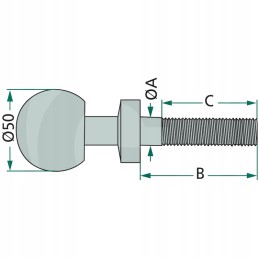 Rutulinis kaištis 50 mm 7 8 unf 70 mm