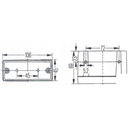 Galinis rūko žibintas 124x74mm hella 2ne00298