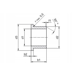 Slydimo guolio flanšas gfm 404440 iglidurg 1 vnt