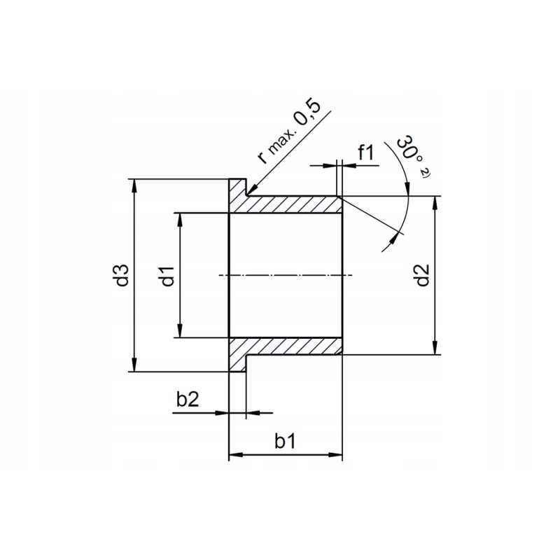 Slydimo guolio flanšas gfm 404440 iglidurg 1 vnt