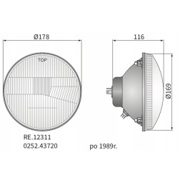 Optinis elementas h4 wesem re 12311 oe178mm zuk