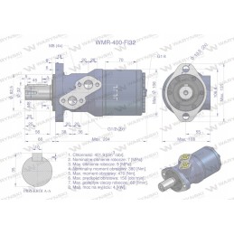 WMR orbitinis hidraulinis variklis 400 cm3 aps./min