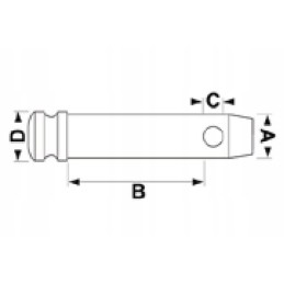 Apatinės trauklės kaištis 22x44mm sriegis 7 8 kat. 1 va
