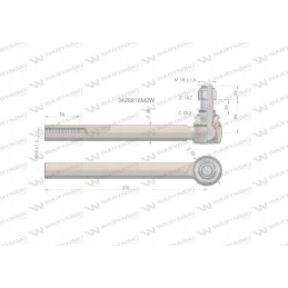 Vairo šarnyras 270mm m18x1 5 3428818m2 moto