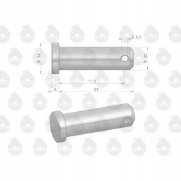Apatinės trauklės jungties kaištis 80450096 88450083