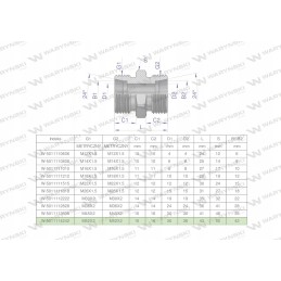 Hidrometrinė jungtis bb m52x2 42l xg Warynski