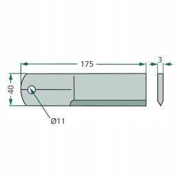 New Holland Case D49005700 pašarų kombaino fiksuotas peilis