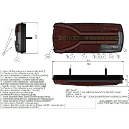Autobuso sunkvežimio puspriekabės agro LED galinis žibintas 2x