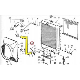 Apatinis radiatoriaus guminis vamzdis sutvirtintas audiniu c