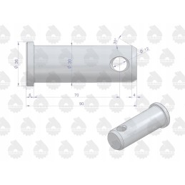 Apatinio kablio laikiklio tvirtinimo kaištis c 385 ory