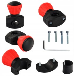 Raudona vairo rankenėlė su guoliais