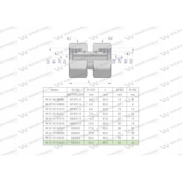 Hidrametrinė aa m52x2 42l Warynski jungtis