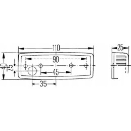 Kombinuotas galinis žibintas 100x40mm dešinė kairė 65492040