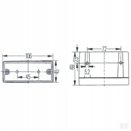 Galinis rūko žibintas 106x45mm