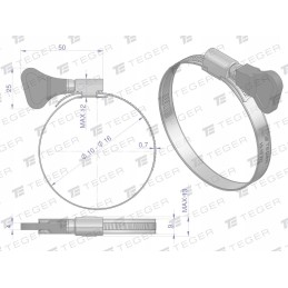 Užveržimo juosta su rankenėle 10 16 sliekinis spaustukas