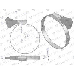 Užveržimo juosta su rankenėle 12 22 sliekinis gnybtas
