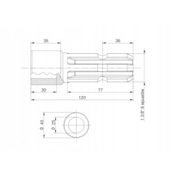 Sumažinimo kardaninio veleno adapterio vidinė anga q 25 mm iki w