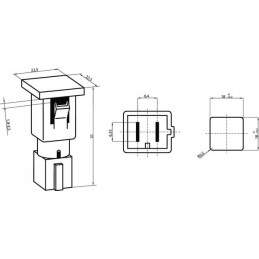 Kvadratinė indikacinė lemputė 12 24v geltona, prisukama 22 5