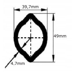 Kardaninio veleno vamzdis profiliuotas citrina 39 7x49x4 7mm 1m