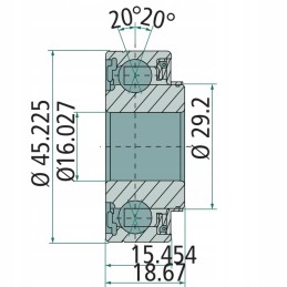 Keturių taškų guolis 16x45 nsk ac671127 hr6004