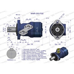 200cm3 hidraulinis variklis su 32mm Warynski velenu