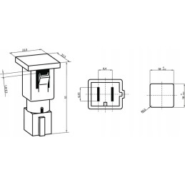 Kvadratinė indikacinė lemputė 12 24v raudona, prisukama