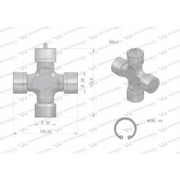 Plataus kampo veleno kryžminė galvutė 35 00106 33 35 00x1