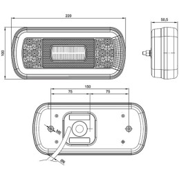 Ursus Bus TIR 12 24V LED priekabos galinis žibintas