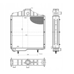 5 eilių varinis vandens aušintuvas C 360 radiatorius