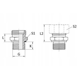 Tiesi jungtis su tarpine 3 8 bsp m18 x 1 5 12l