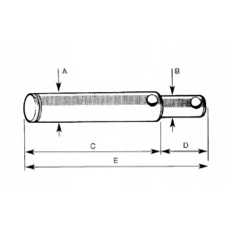 Viršutinės jungties kaištis 25x157 mm krampas