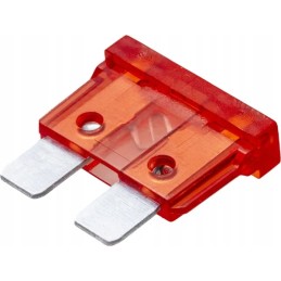 Plokščias saugiklis 10a l 20 mm raudona pakuotė 100 vnt