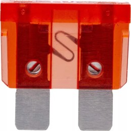 Plokščias saugiklis 10a l 20 mm raudona pakuotė 100 vnt